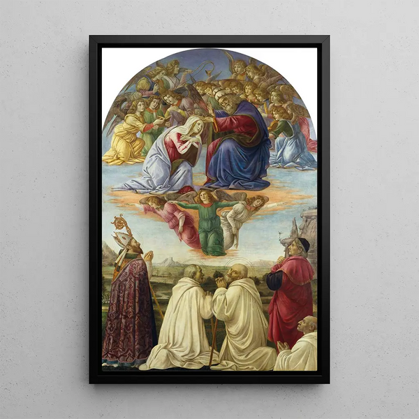 Le Couronnement de la Vierge - Sandro Botticelli — gerahmtes Bild an der Wand