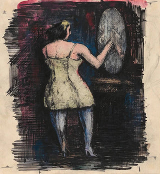 Karl Wiener - Ohne Titel Frau vor Spiegel.webp