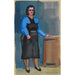 Reproduktion des Gemäldes Unbenanntes Gemälde (Frau im blauen Hemd und schwarzem Kleid) - Karl Wiener