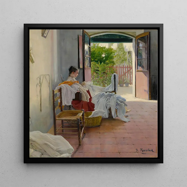 Gemälde Die Schneiderin Sitges - Santiago Rusiol | Kunstdruck