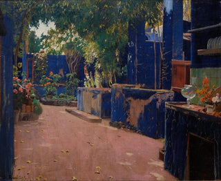 Innenhof Blau in Arenys de Munt - Santiago Rusiñol — Ansicht des Kunstwerks