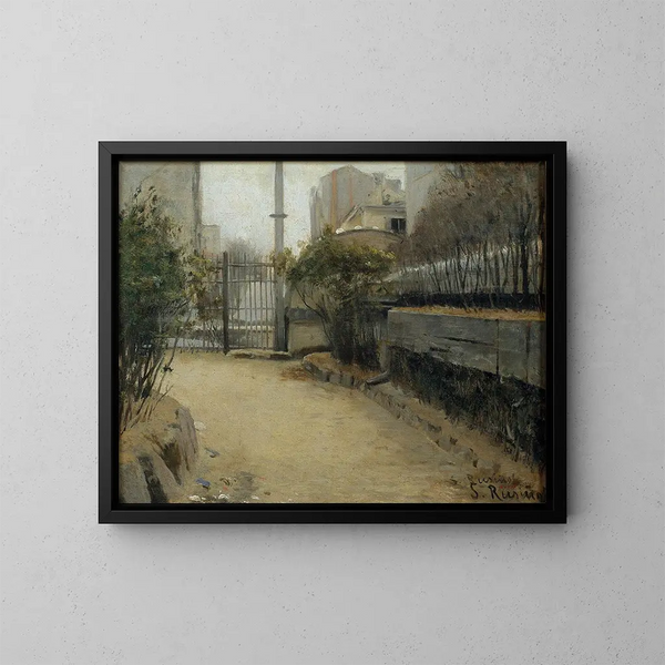 Garten von Montmartre - Santiago Rusiñol — gerahmtes Bild an der Wand