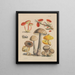 Illustrationen der Pilze unserer Felder und Wälder Pl17 - Sarah Price — gerahmtes Bild an der Wand