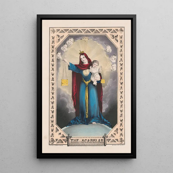 Le scapulaire - Sarony Major Knapp Lith — gerahmtes Bild an der Wand