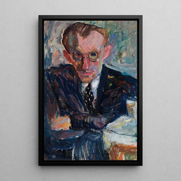 Portrait eines Mannes mit Brille - Sasza Blonder — gerahmtes Bild an der Wand