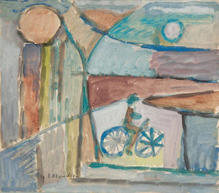 Radfahrer vor einer Landschaft - Sasza Blonder — Ansicht des Kunstwerks