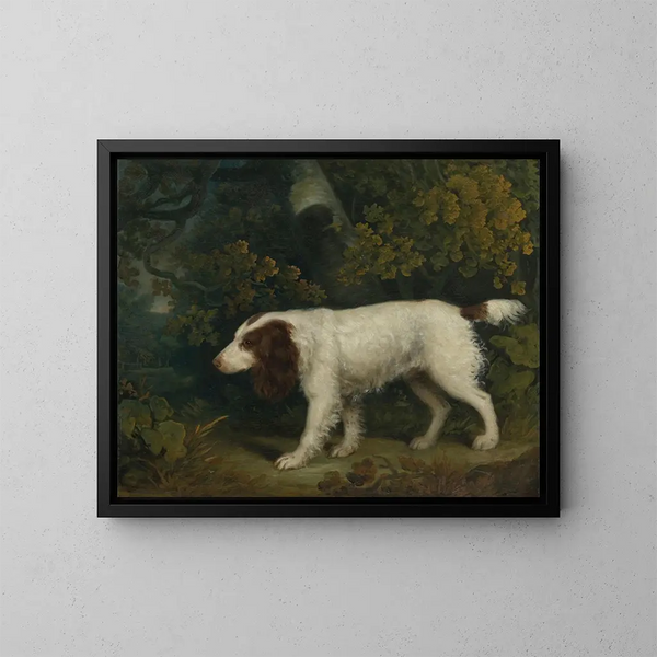 Ein Spaniel in einer Landschaft - Sawrey Gilpin — gerahmtes Bild an der Wand