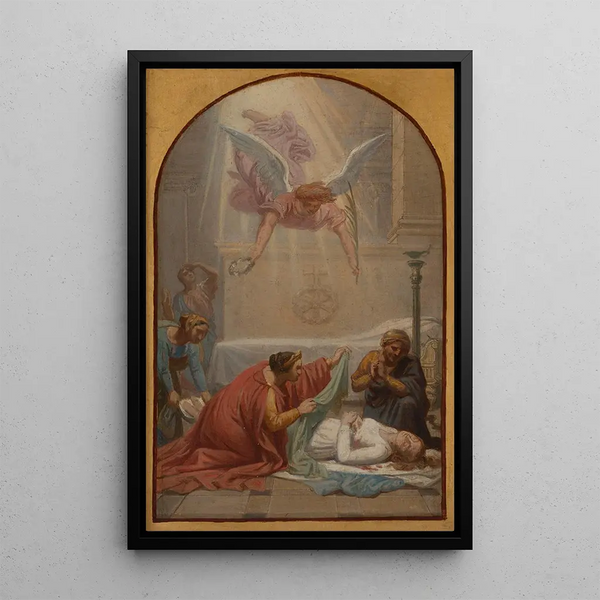 L'Imperatrice Prisca begräbt den Körper der heiligen Susanna - Sébastien Norblin de la Gourdaine — gerahmtes Bild an der Wand