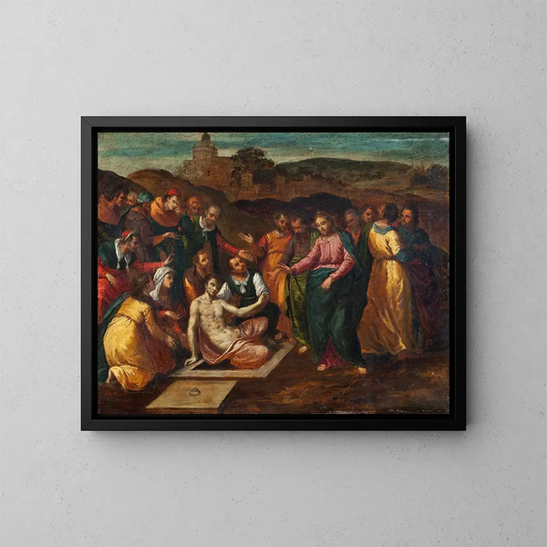 Die Auferstehung Lazars - Scarsellino — gerahmtes Bild an der Wand