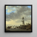 Eisszene in der Nähe eines Holzbeobachtungsturms - Jan van Goyen — gerahmtes Bild an der Wand