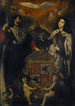 Saint Jacques le Majeur avec sainte Thérèse d'Avila, les armoiries de Castille et Léon entre eux - École de Madrid — Ansicht des Kunstwerks