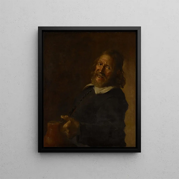 Der Lachende - Schule von Frans Hals — gerahmtes Bild an der Wand
