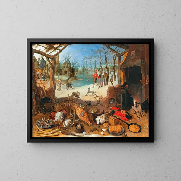 Eine Allegorie des Winters - Sebastian Vrancx — gerahmtes Bild an der Wand