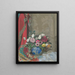 Natur stillleben mit Rosen, Anemonen und Chrysanthemen in einer chinesischen Vase - Sergei Chekhonin — gerahmtes Bild an der Wand