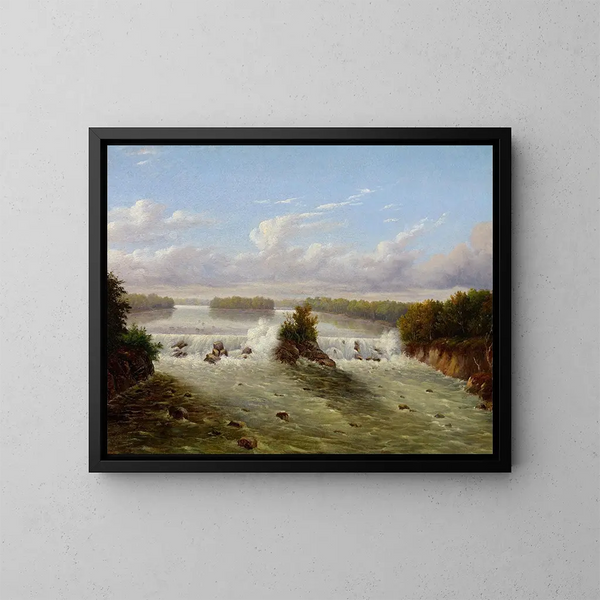 Die Wasserfälle von Saint-Antoine - Seth Eastman — gerahmtes Bild an der Wand