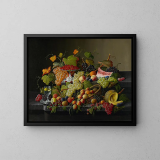 Früchte im Überfluss - Severin Roesen — gerahmtes Bild an der Wand