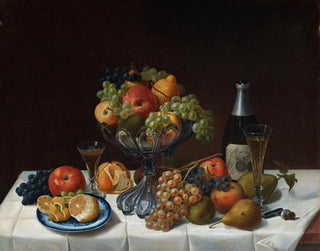 Severin Roesen - Fruit Still Life with Champagne Bottle.webp