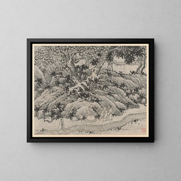 Der Frühling der Narren - Shen Zhou — gerahmtes Bild an der Wand
