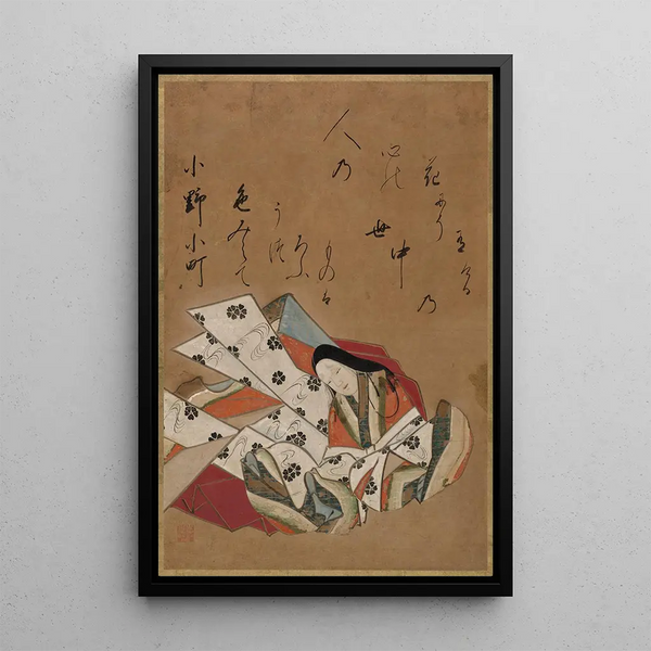 Der Dichter Ono no Komachi - Shokad Shj — gerahmtes Bild an der Wand