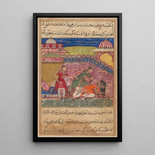 Shravana - The deceitful wife ejects the procuress after blackening her face from a Tutinama Tales of a Parrot Eighth Night.webp