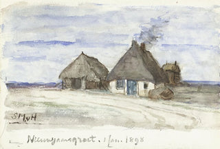 Sientje Mesdag Van Houten - Nieuwjaarsgroet met boerderij.webp