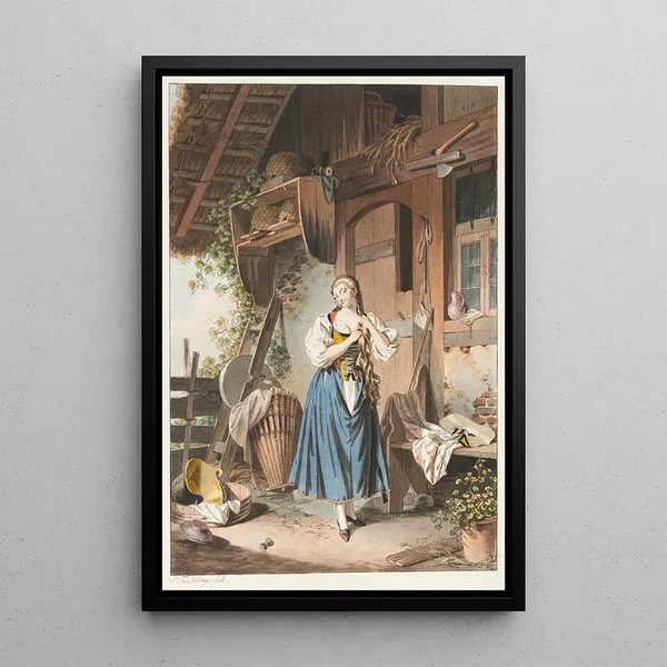 La Toilette champêtre - Sigmund Freudenberger — gerahmtes Bild an der Wand