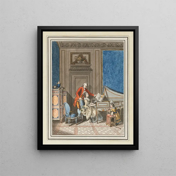 La leçon de clavecin - Sigmund Freudenberger — gerahmtes Bild an der Wand
