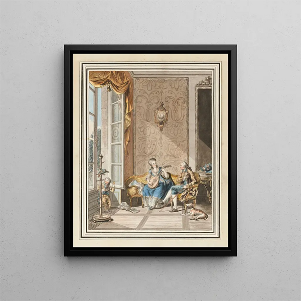 Die Gitarrenstunde - Sigmund Freudenberger — gerahmtes Bild an der Wand