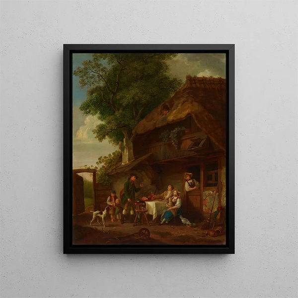ländliches Essen im Freien - Sigmund Freudenberger — gerahmtes Bild an der Wand