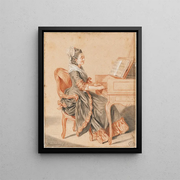 Eine Pianistin - Sigmund Freudenberger — gerahmtes Bild an der Wand