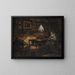 Winterabend, Mutter und Kind - Sigurd Wandel — gerahmtes Bild an der Wand