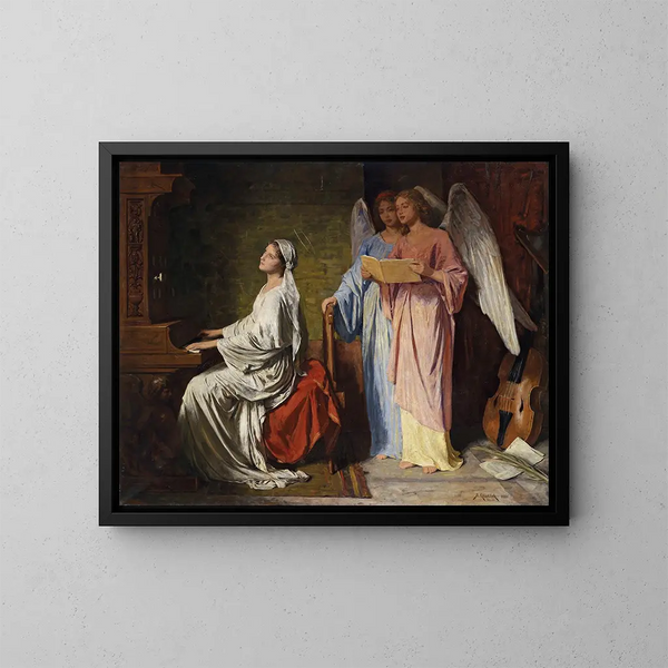 Sainte Cécile spielt Orgel - Simon Glücklich — gerahmtes Bild an der Wand