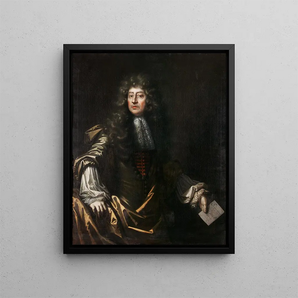 Portrait eines Botschafters - Simon Verelst — gerahmtes Bild an der Wand