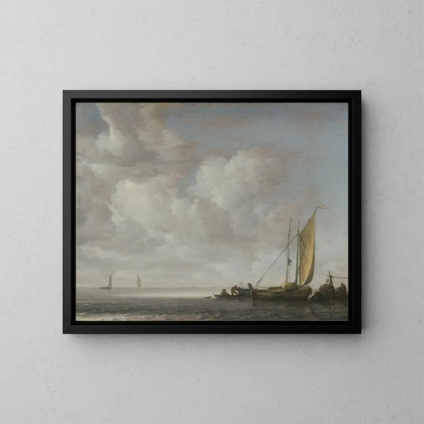 Ruhiges Meer - Simon de Vlieger — gerahmtes Bild an der Wand