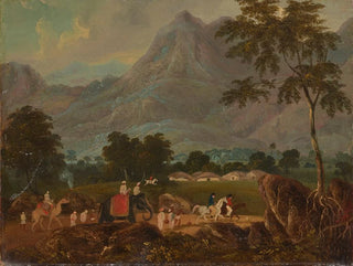 Die Straße von Kalkutta nach Patna mit einem Elefanten und einem Kamel - Sir Charles D'Oyly — Ansicht des Kunstwerks