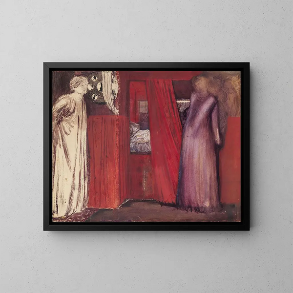 La belle Rosamund et la reine Éléonore - Sir Edward Coley Burne-Jones — gerahmtes Bild an der Wand