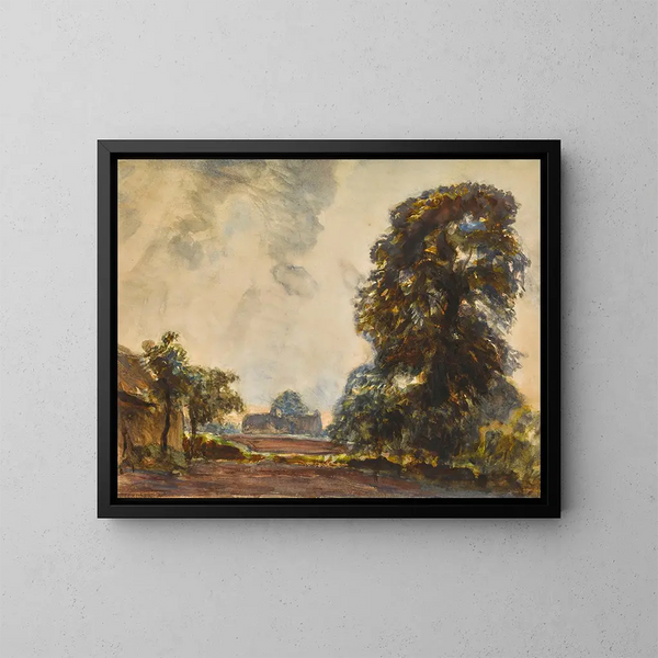 Landschaft mit Bäumen - Sir George Clausen — gerahmtes Bild an der Wand