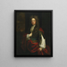 Portrait eines Gentlemans in blauer Kleidung mit rotem Mantel - Sir Godfrey Kneller — gerahmtes Bild an der Wand