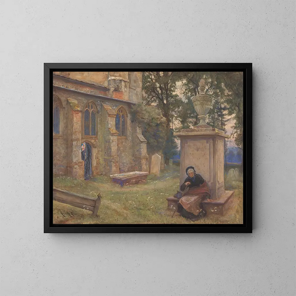 Ruhe der Kirche von Aldenham - Sir Hubert von Herkomer — gerahmtes Bild an der Wand