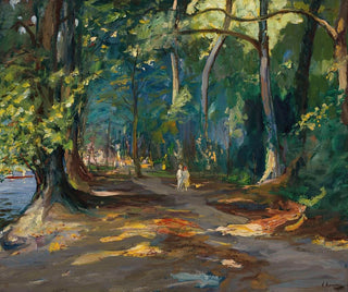 Der Weg in der Nähe des Flusses Maidenhead - Sir John Lavery — Ansicht des Kunstwerks