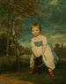 Portrait de Maître William Cavendish debout à califourchon sur un chien noir dans un paysage - Sir Joshua Reynolds — Ansicht des Kunstwerks