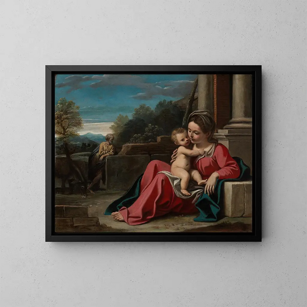 Traum vom Flucht nach Ägypten - Sisto Badalocchio — gerahmtes Bild an der Wand