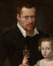 Portrait eines Mannes mit seiner Tochter - Sofonisba Anguissola — Ansicht des Kunstwerks