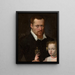 Portrait eines Mannes mit seiner Tochter - Sofonisba Anguissola — gerahmtes Bild an der Wand