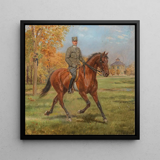 Soldat à cheval devant le pavillon de plaisir dans le Prater - Alexander Pock