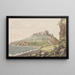 Hammershus Gemälde auf Bornholm gesehen von der Südseite - Søren L. Lange — gerahmtes Bild an der Wand