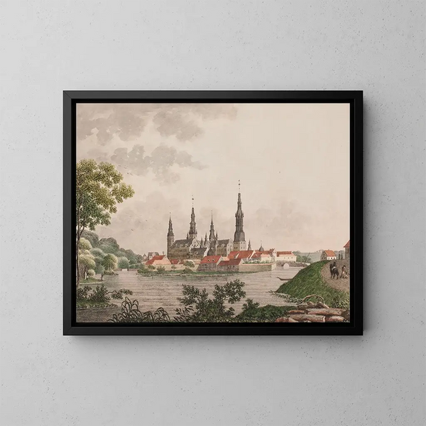 Prospectus du château royal de Frederiksborg à Sjælland - Søren L. Lange — gerahmtes Bild an der Wand