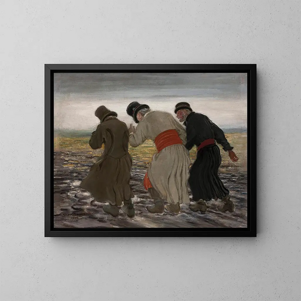 Betrunkene Bauern - Stanisław Masłowski — gerahmtes Bild an der Wand