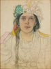 Porträt von Wanda Siemaszkowa in der Rolle der Miss Mode in The Wedding von Stanisław Wyspiański - Stanisław Wyspiański — Ansicht des Kunstwerks