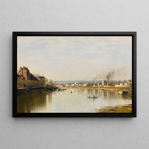 Die Seine vor Saint-Denis - Stanislas Lépine — gerahmtes Bild an der Wand